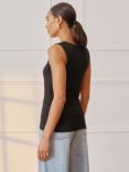 Albaray Square Neck Vest Top, Black