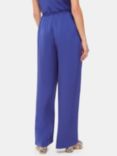 Whistles Petite Clara Wide Leg Drawstring Waist Trousers, Blue