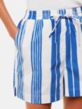 Whistles Painted Stripe Cotton Shorts, White/Blue