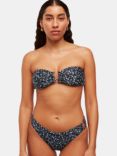 Whistles Forget Me Not Bandeau Bikini Top, Black/Multi