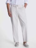 Moss Herringbone Linen Beach Trousers, Ecru