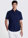 Moss Short Sleeve Washed Oxford Shirt, Navy