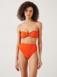 HUSH Harper High Waisted Rib Bikini Bottoms, Orange