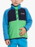 Didriksons Kids' Monte Colour Block Half Zip Fleece, Frog Green/Multi