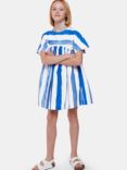 Whistles Kids' Evelyn Stripe Dress, Blue/White