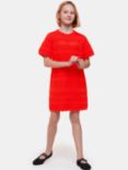 Whistles Kids' Crochet Knit Dress, Red