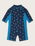 Monsoon Kids' Sail Boat Print Surfsuit, Navy