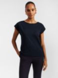 Hobbs Thea Broderie Panel Top, Navy