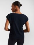 Hobbs Thea Broderie Panel Top, Navy