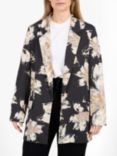 Tutti & Co Grove Floral Print Oversized Blazer, Black/Multi