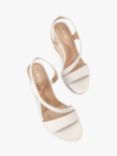 Carvela Symmetry Leather Wedge Heel Sandals, Natural Putty