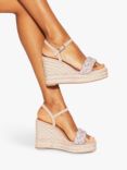 KG Kurt Geiger Sadie Embellished Strap Wedge Sandals, Blush