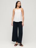 Superdry Beach Wide Leg Trousers, Eclipse Navy