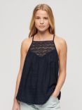 Superdry Lace Cami Beach Top, Eclipse Navy