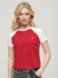 Superdry Essential Organic Cotton Logo Retro T-Shirt, Barn Door Red/Optic