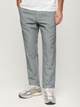 Superdry Drawstring Stripe Linen Blend Trousers, Navy