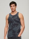 Superdry Vintage Overdyed Feather Print Vest, Eclipse Navy