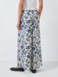 Weekend MaxMara Tortona Floral Print Silk Trousers, Light Blue