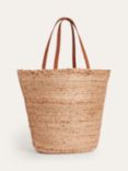 Boden Embroidered Raffia Basket Bag, Natural/Multi