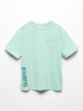 Mango Kids' Newlife Embossed T-Shirt, Turquoise Aqua