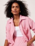 Mint Velvet Cotton Blend Jersey Shirt, Pink