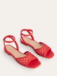 Boden Woven Flat Sandals, Post Box Red