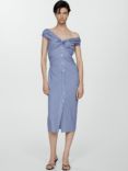 Mango Norma Stripe Midi Dress, Blue