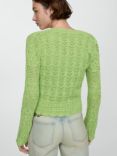 Mango Sito Crochet Cardigan, Green
