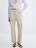 Mango Lara Cargo Jeans, Beige