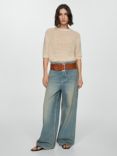 Mango Vietnam Open Knit Jumper, Beige