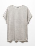 Mango Lint Linen T-Shirt, Lt Pastel Grey