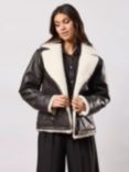 Closet London Oversized Shearling Jacket, Chocolate