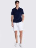 Moss Terry Towelling Skipper Polo Shirt, Navy