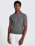 Moss Linen Blend Skipper Polo Top