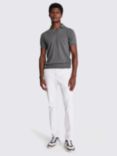 Moss Linen Blend Skipper Polo Top