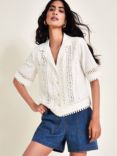 Monsoon Irina Lace Shirt, Ivory