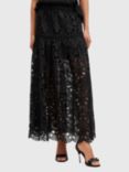 AllSaints Rosie Broiderie Maxi Skirt, Black