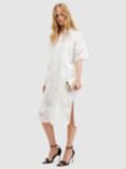 AllSaints Meria Broderie Midi Shirt Dress, Optic White