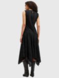 AllSaints Avania Cotton Broderie Midi Dress, Black
