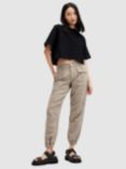 AllSaints Val Linen Blend Cargo Trousers, Taupe