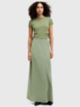 AllSaints Hayes 2-in-1 Maxi Slip Dress, Oil Green