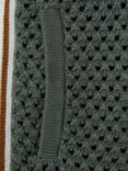 Reiss Kids' Creek Crochet Contrast Trim Elasticated Shorts, Dark Sage Green