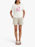 Chinti & Parker Retro Snoopy T-Shirt, Cream/Berry Pink
