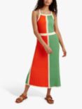 Chinti & Parker Cotton Riveria Colourblock Midi Skirt, Cream/Green/Orange