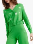 Chinti & Parker Cotton Star Cardigan, Green/Cream