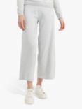 Chinti & Parker Cotton Cropped Wide Leg Track Trousers, Grey Marl