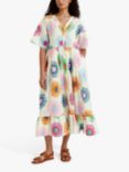 Chinti & Parker Soleil Linen Blend Midi Dress, Cream/Multi