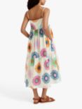 Chinti & Parker Soleil Linen Blend Midi Sun Dress, Cream/Multi