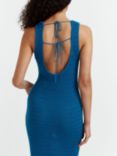 Chinti & Parker Ibiza Crotchet Linen Blend Midi Dress, Blue