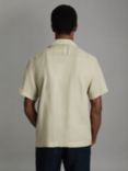 Reiss Beldi Linen Short Sleeve Cuban Shirt, Chartreuse